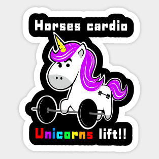 Barbell Unicorn, fitness funny, gym girl Sticker